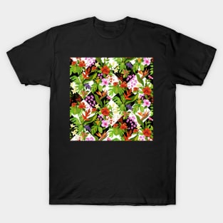 Black and White Tropical Flora T-Shirt